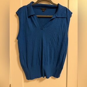 Ann Taylor Factory Sleeveless Polo Knit Top - Blue